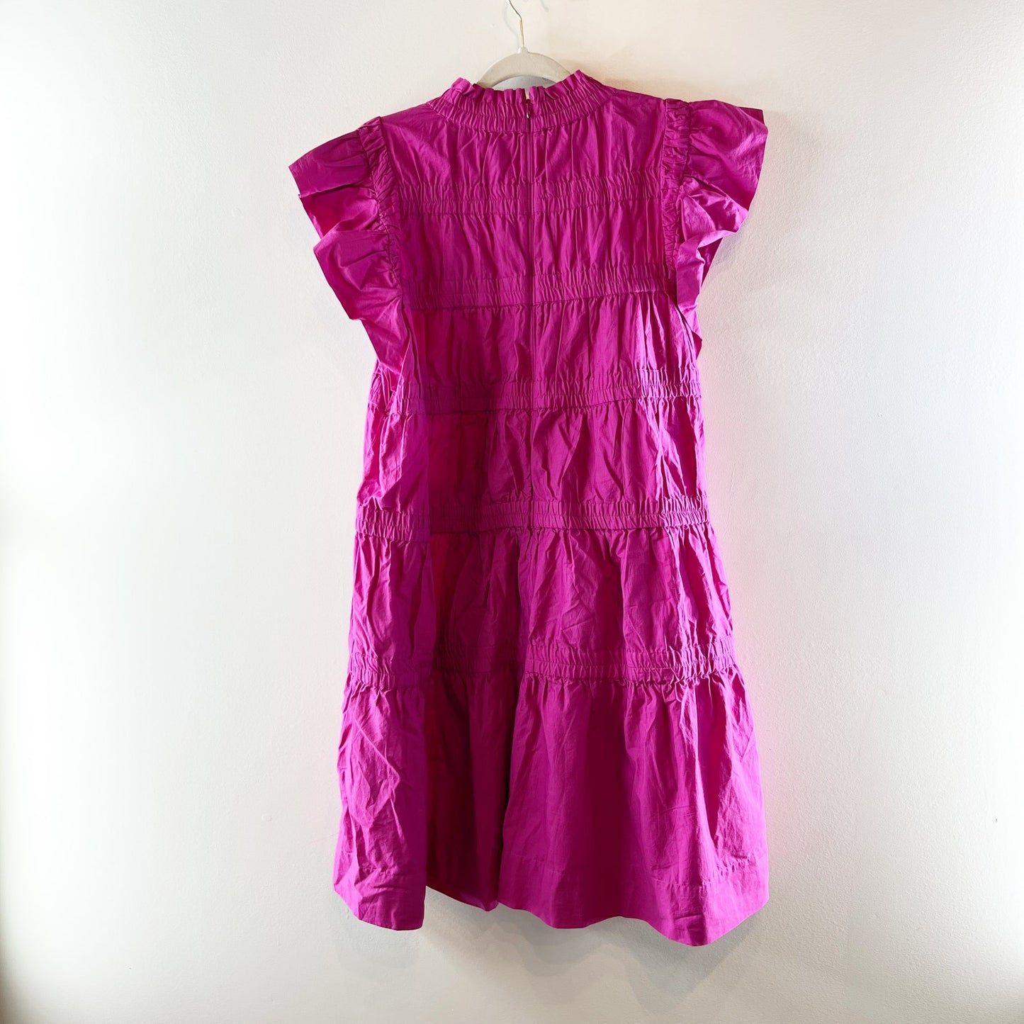 Sea New York Steph Cotton Flutter Sleeve Mini Tunic Dress Rose Pink XL