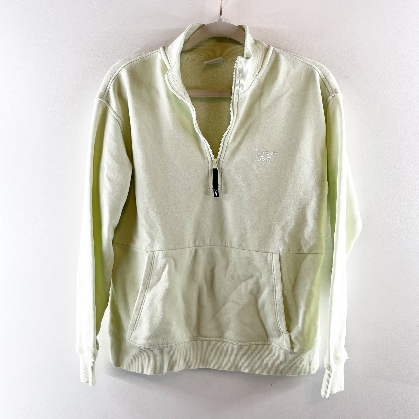 Reebok 1/2 Zip Pullover Sweatshirt Jogger Sweatpants Matching Set Green XS