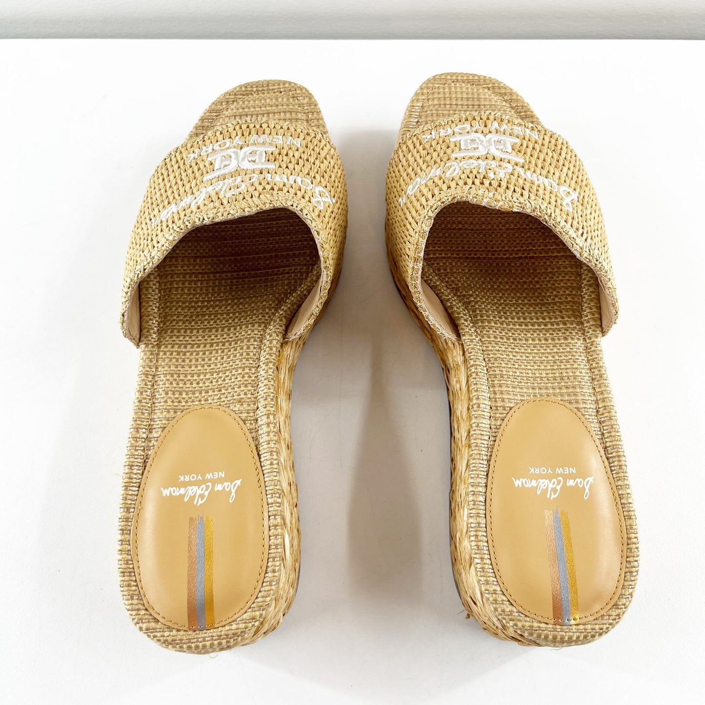 Sam Edelman Camila Slip On Espadrille Platform Wedge Slide Sandals Sand 9.5