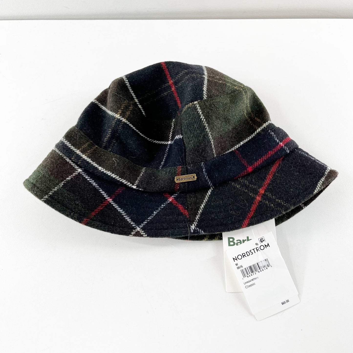Barbour Heidi Tartan Plaid Sports Bucket Hat Green Blue Medium