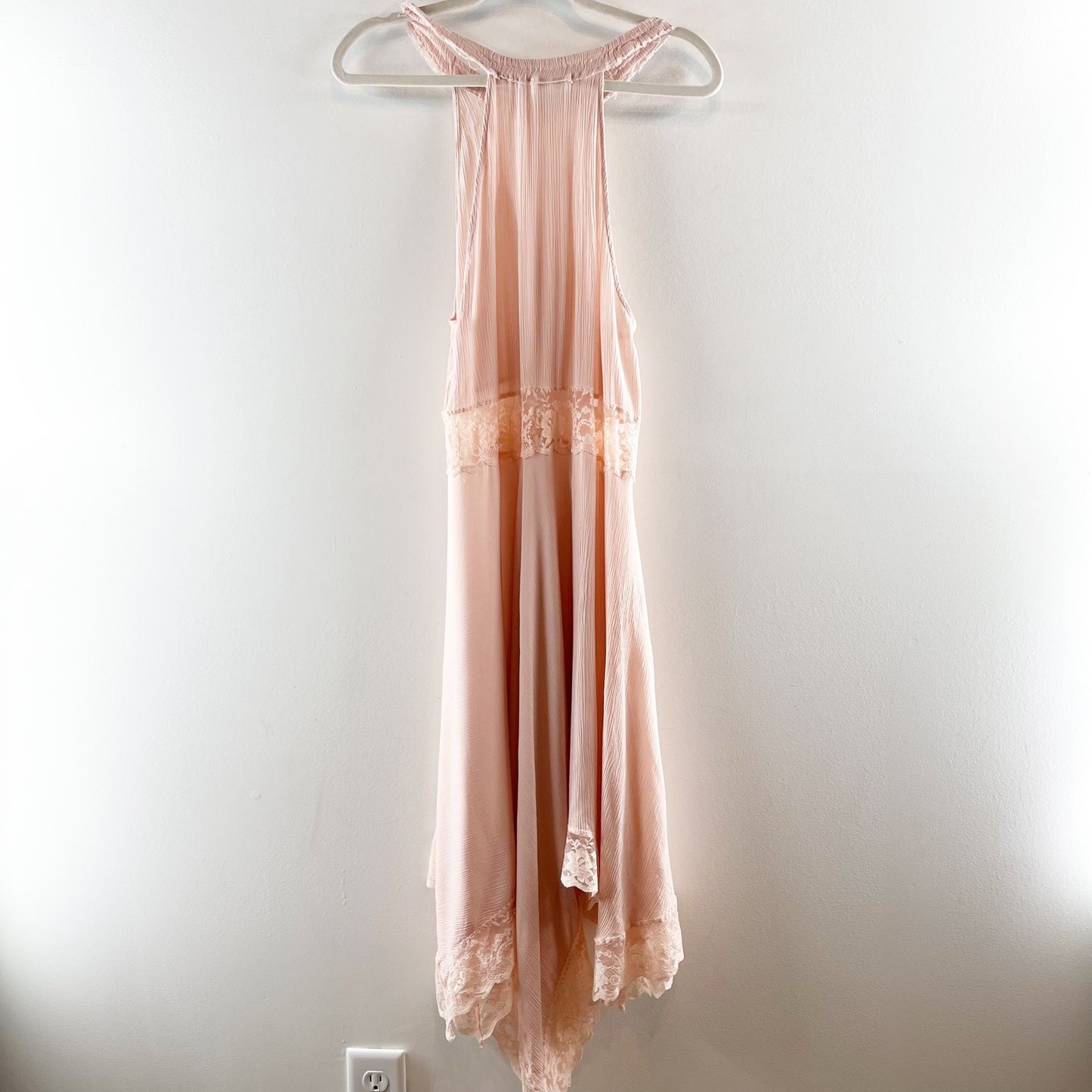 Intimately by Free People Sleeveless Halter Neck Hi-Low Midi Dress Light Pink M
