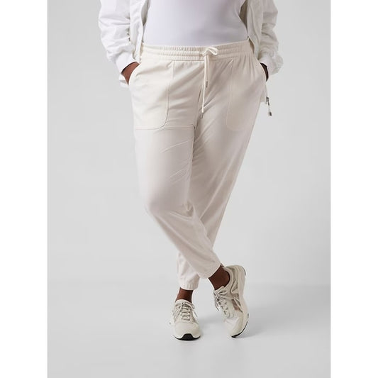 Athleta High Rise Farallon Jogger Pants Magnolia White Cream 10