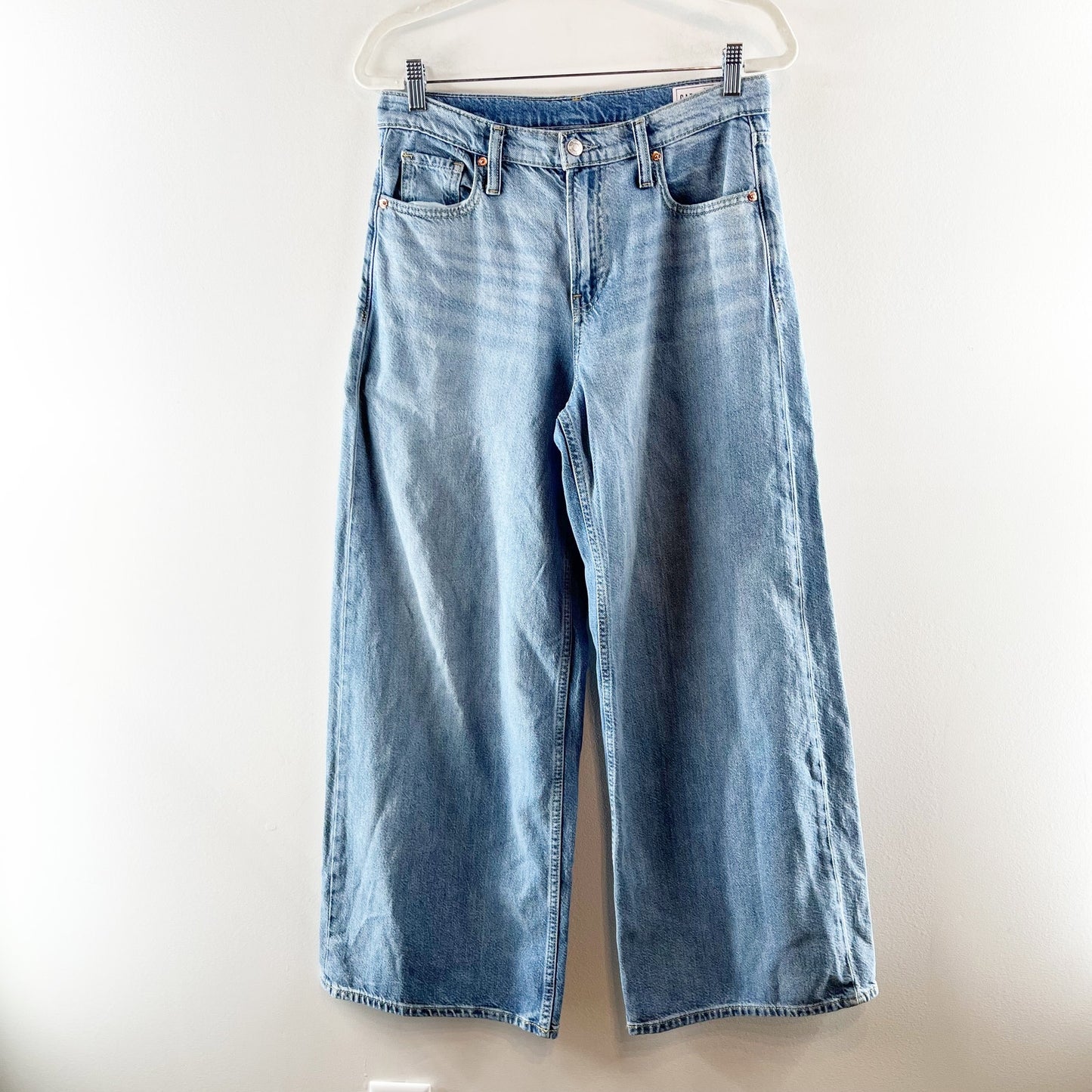 GAP Baggy Mid Rise Wide Leg Jeans Light Indigo Blue 4