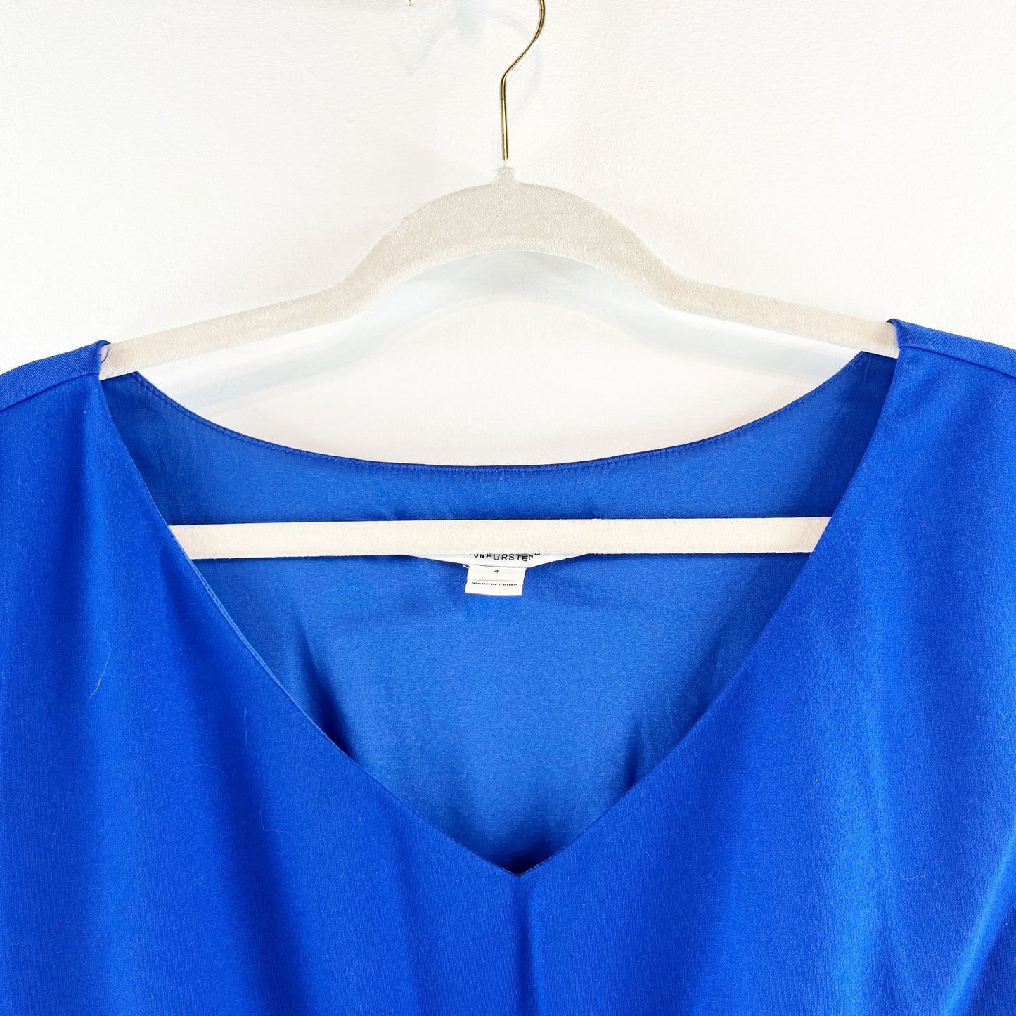 Diane Von Furstenberg Bevin Cap Sleeve Ruched Mini Shift Dress Royal Blue 4