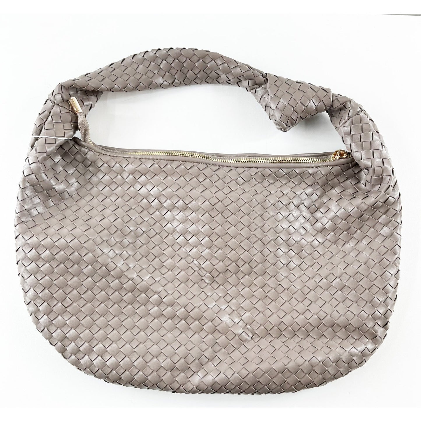 Melie Bianco Anthropologie Brigitte Woven Satchel Shoulder Bag Purse Gray
