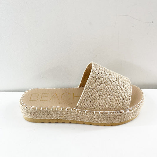 Beach By Matisse Rey Platform Raffia Slide Sandals Tan Beige 10