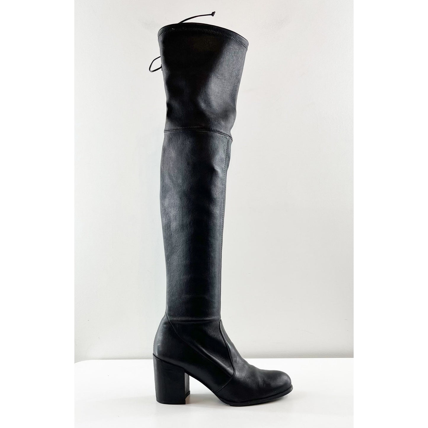 Stuart Weitzman Tieland Stretch Nappa Leather Over-the-Knee Boots Black 8M