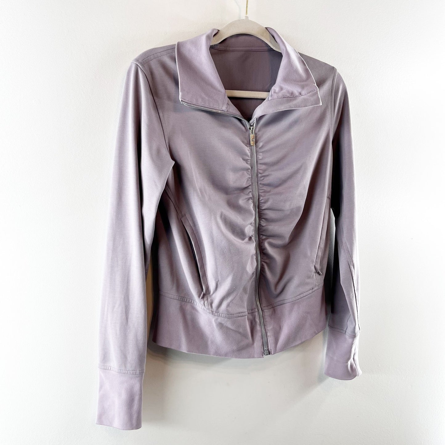 Lululemon Athletica Gather Up Ruched Full Zip Active Jacket Dusty Dawn Purple 6