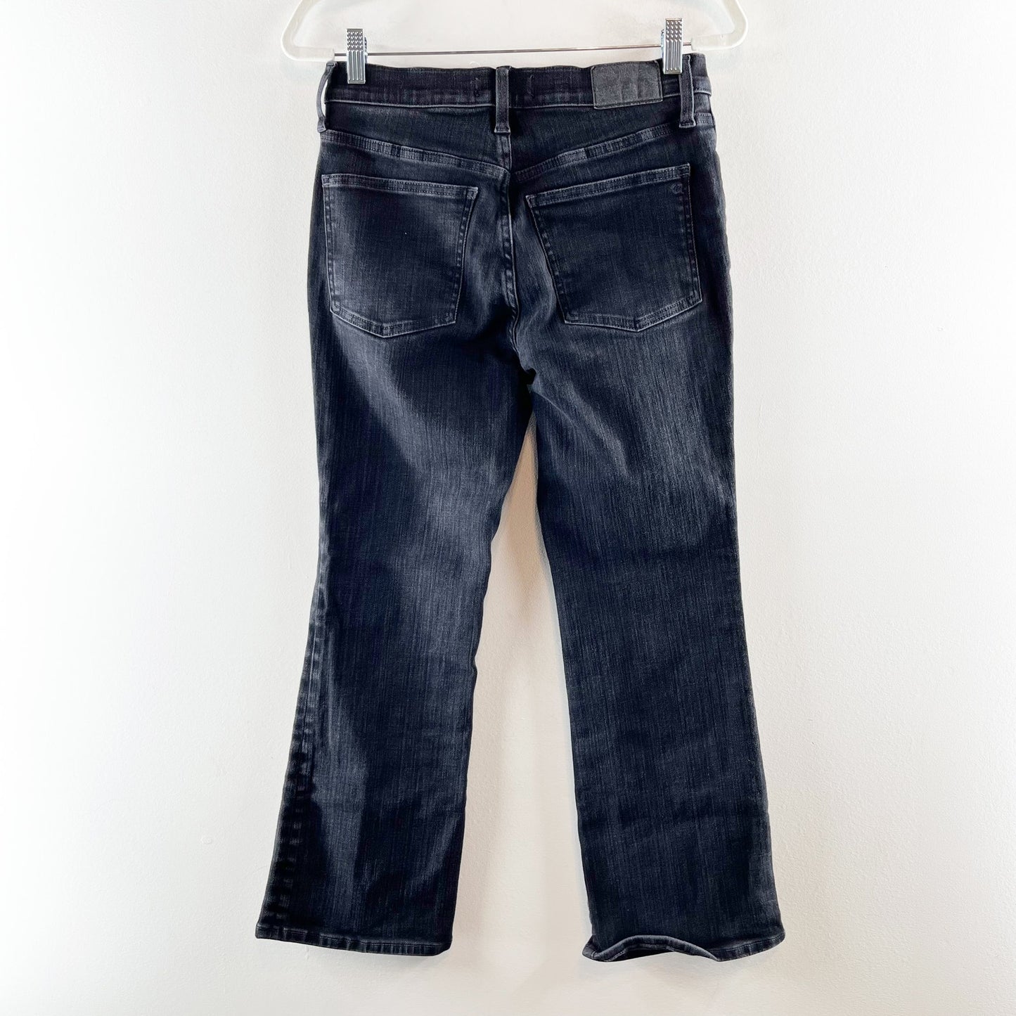 Madewell Mid Rise Kick Out Crop Flare Jeans Black 29 / 8