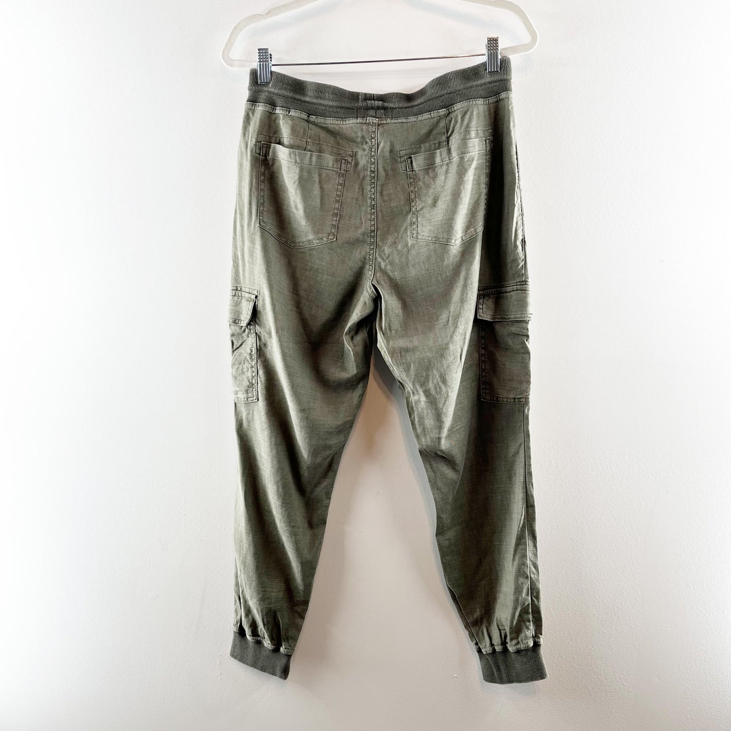 Level99 Relish Pull On High Waisted Cargo Jogger Pants Olive Green Medium