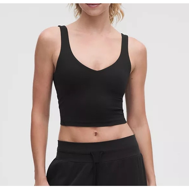 Lululemon Athletica Align Cropped Tank Top Light Support A/B Cup Black 2