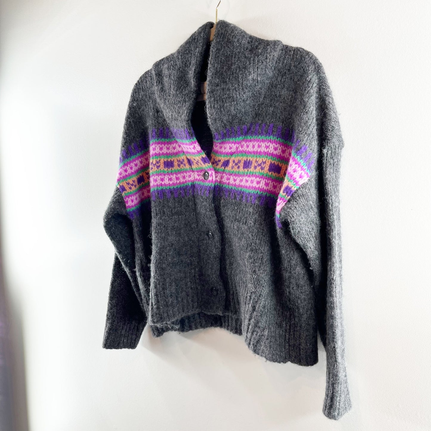 Xirena Waylon long Sleeve Cardigan Sweater Heather Charcoal Gray Small