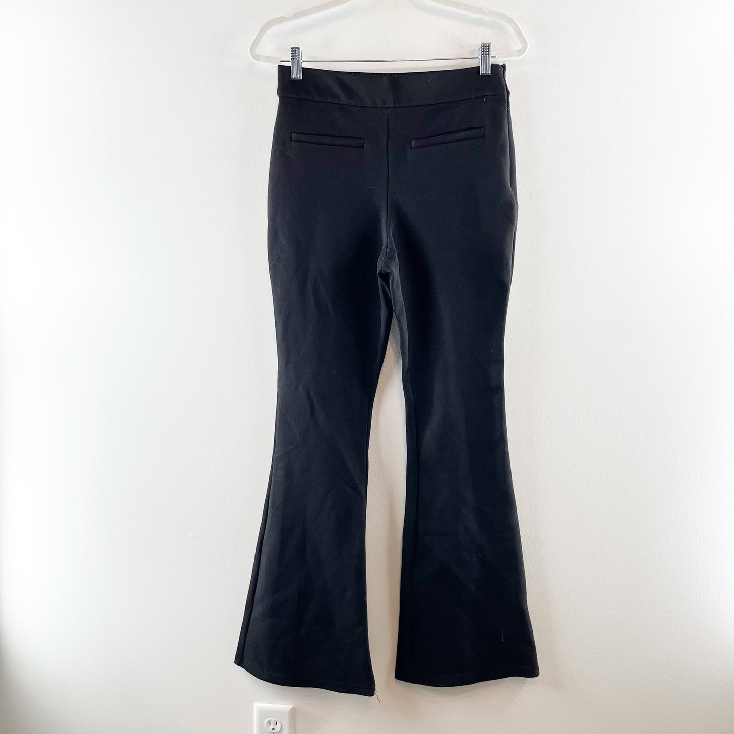 Anthropologie High Rise Flare Knit Stretch Pants Black Small