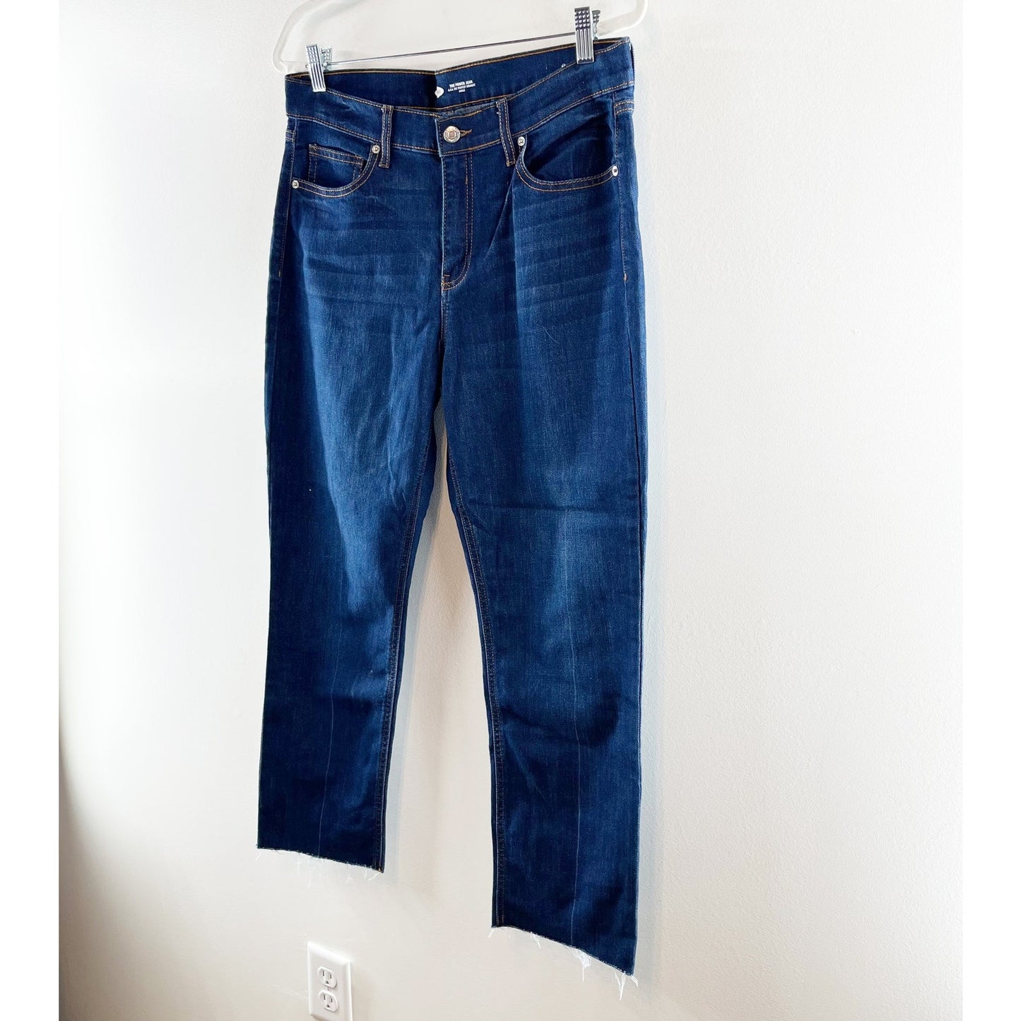 Old Navy The Power Jean Perfect Straight Ankle Dark Wash Blue 12