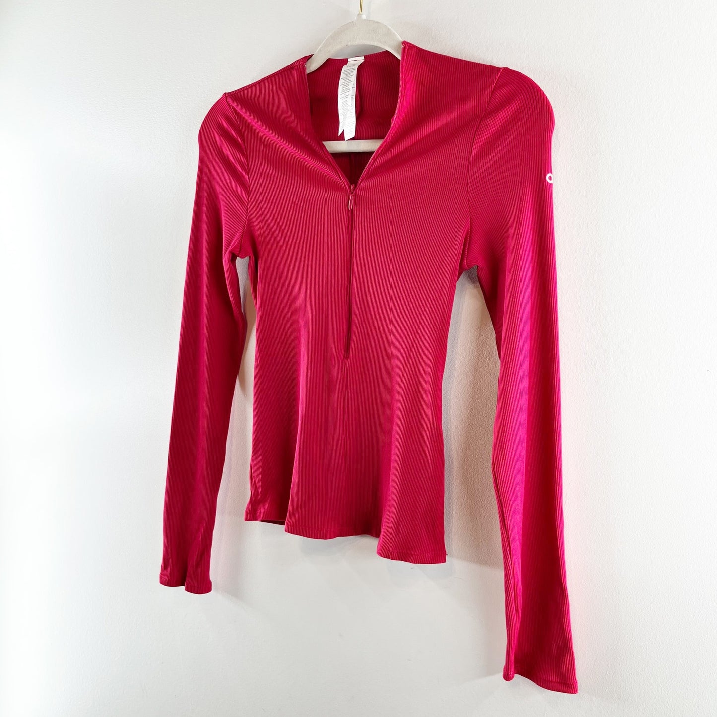 Alo Mesmerize Long Sleeve Half Zip Jacket Top Bold Red Small