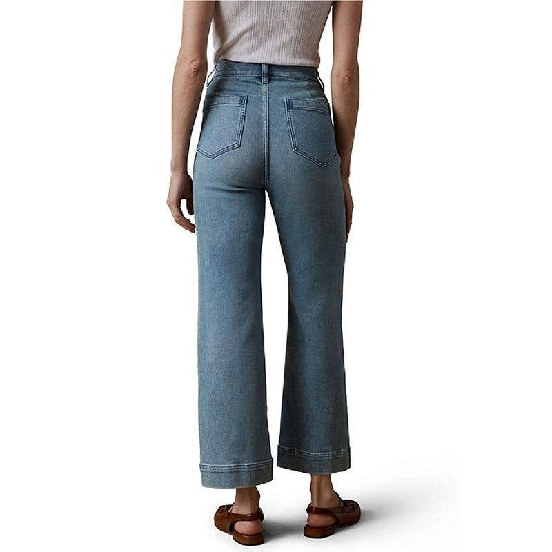Faherty Terry Stretch Denim High Waisted Flare Leg Jeans Eastern Shore 27