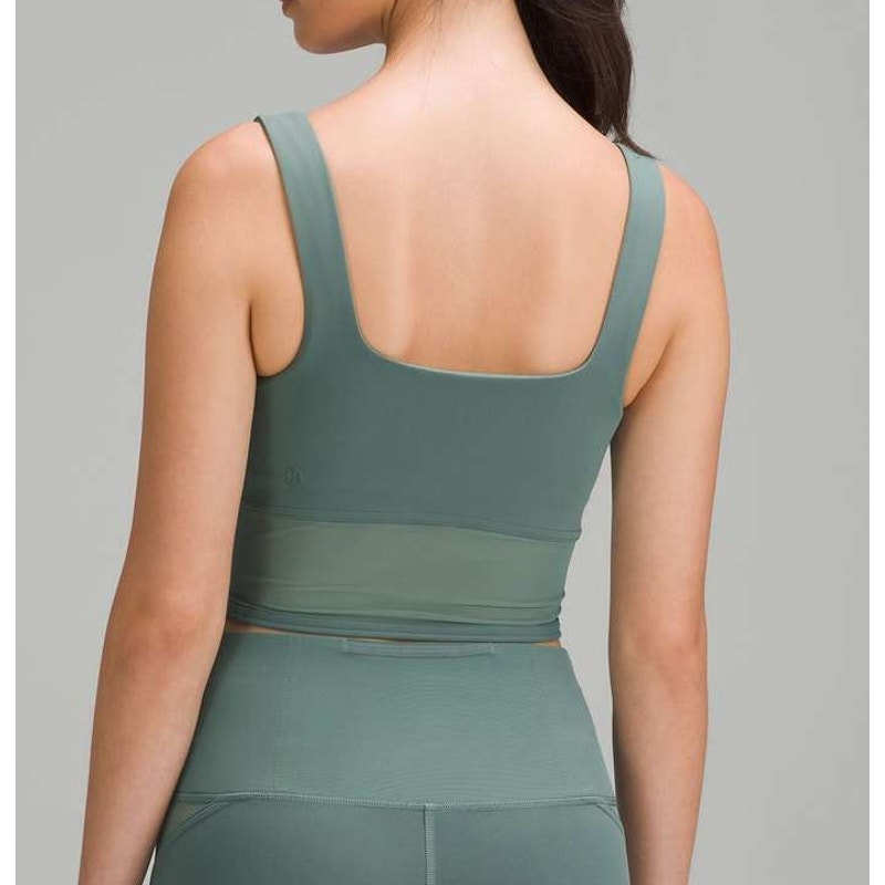 Lululemon Wunder Train Mesh Panel Tank Top Medium Forest Green 6