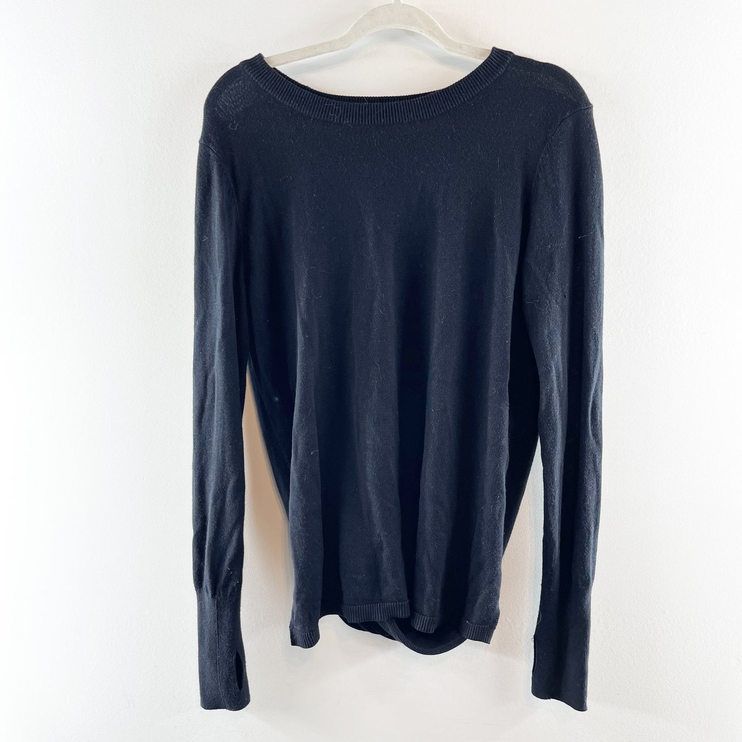 Lululemon Bring It Backbend Open Back Long Sleeve Pullover Sweater Black 8