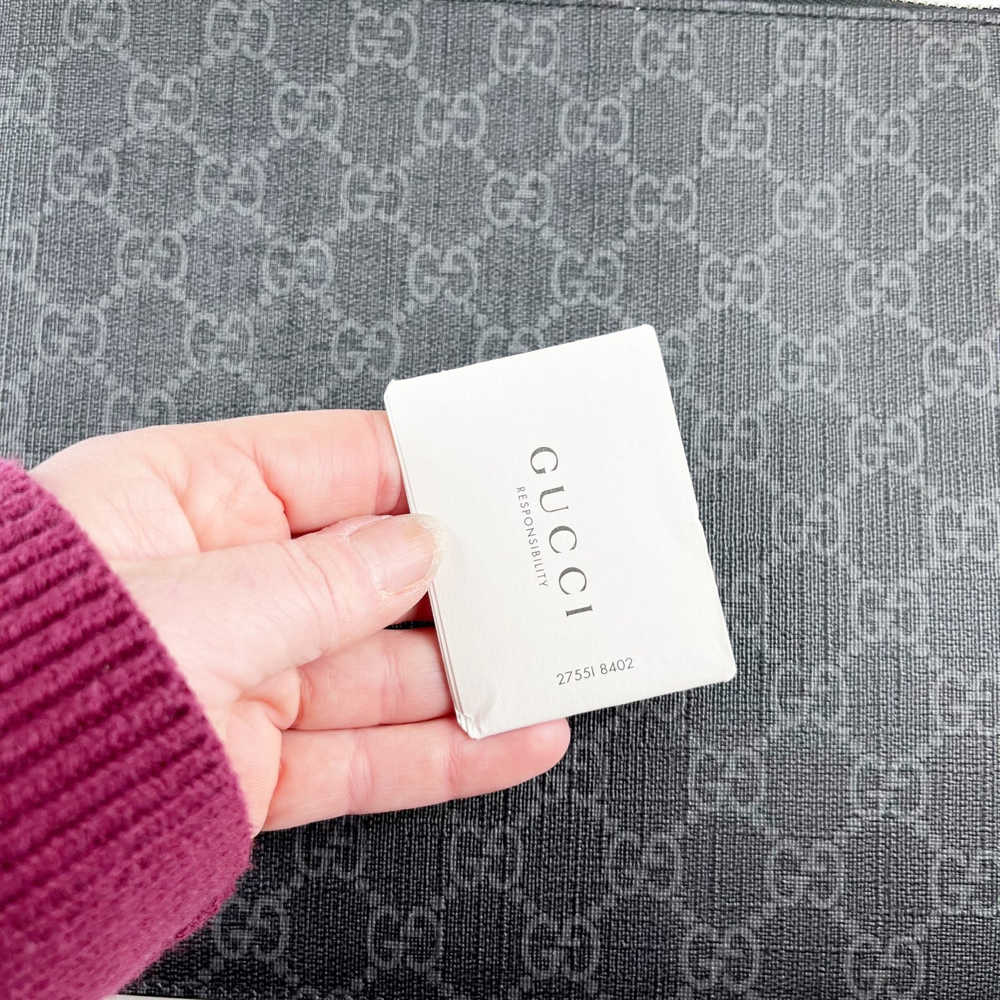 Gucci GG Supreme Kingsnake Canvas Pouch Wristlet Wallet Black