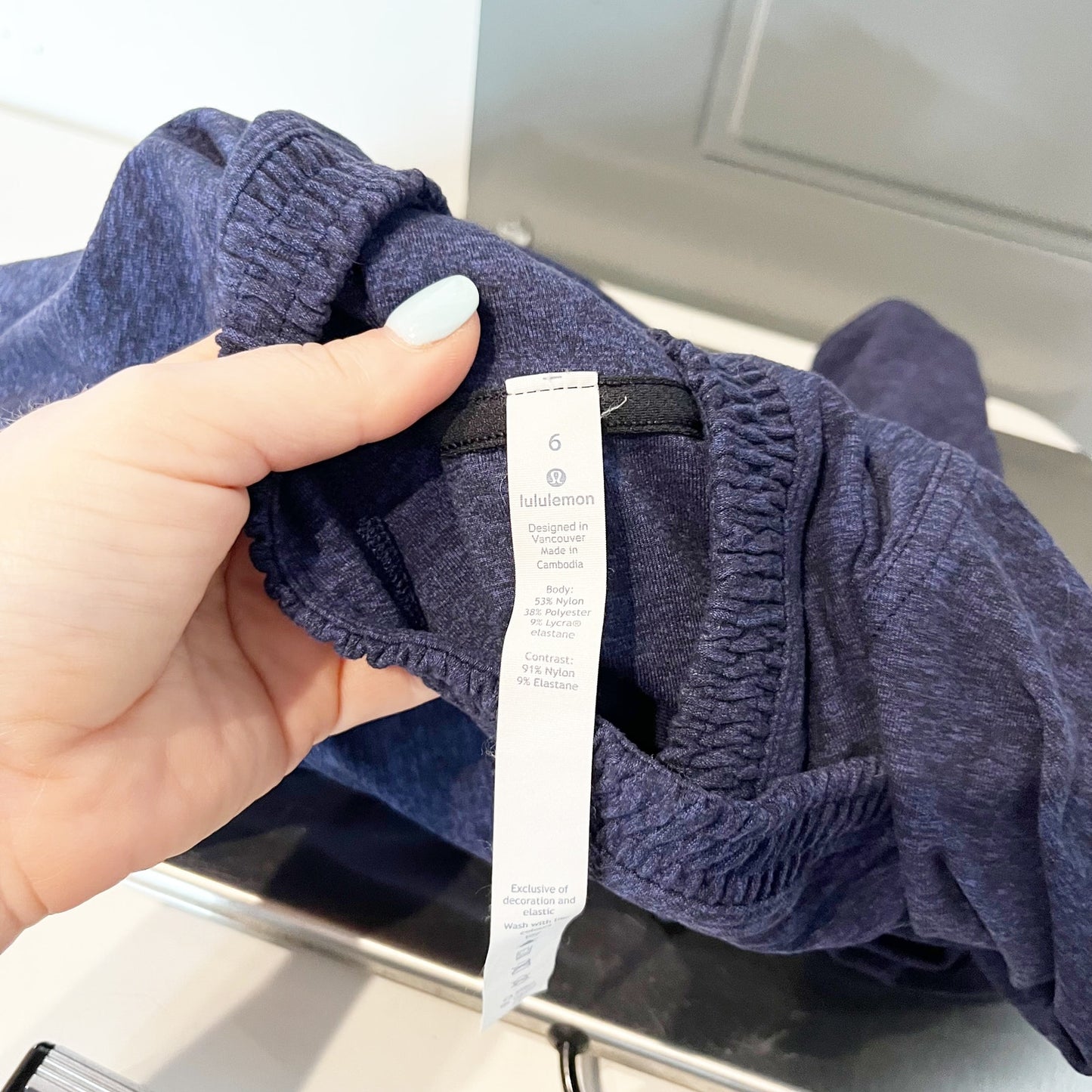 Lululemon Athletica Lead The Pack Hoodie Heathered Navy Blue Black 6