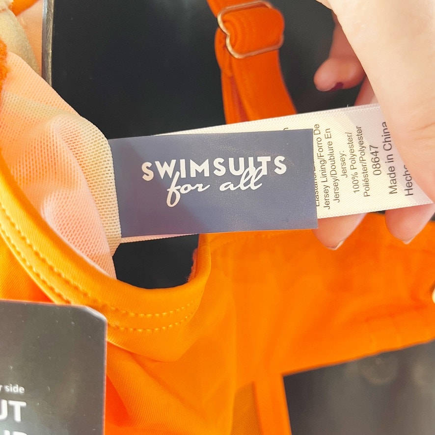 Swimsuits For All Underwire Mesh One Piece Swimsuit Orange 20D / DD / XL