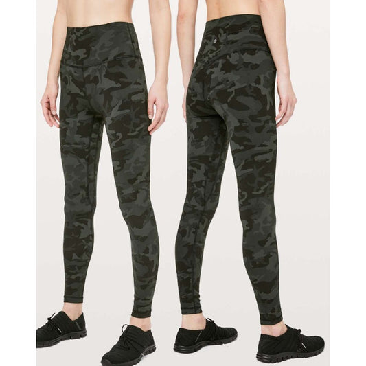 Lululemon Align Full Length Legging Pants Incognito Camo Multi Gator Green US 4