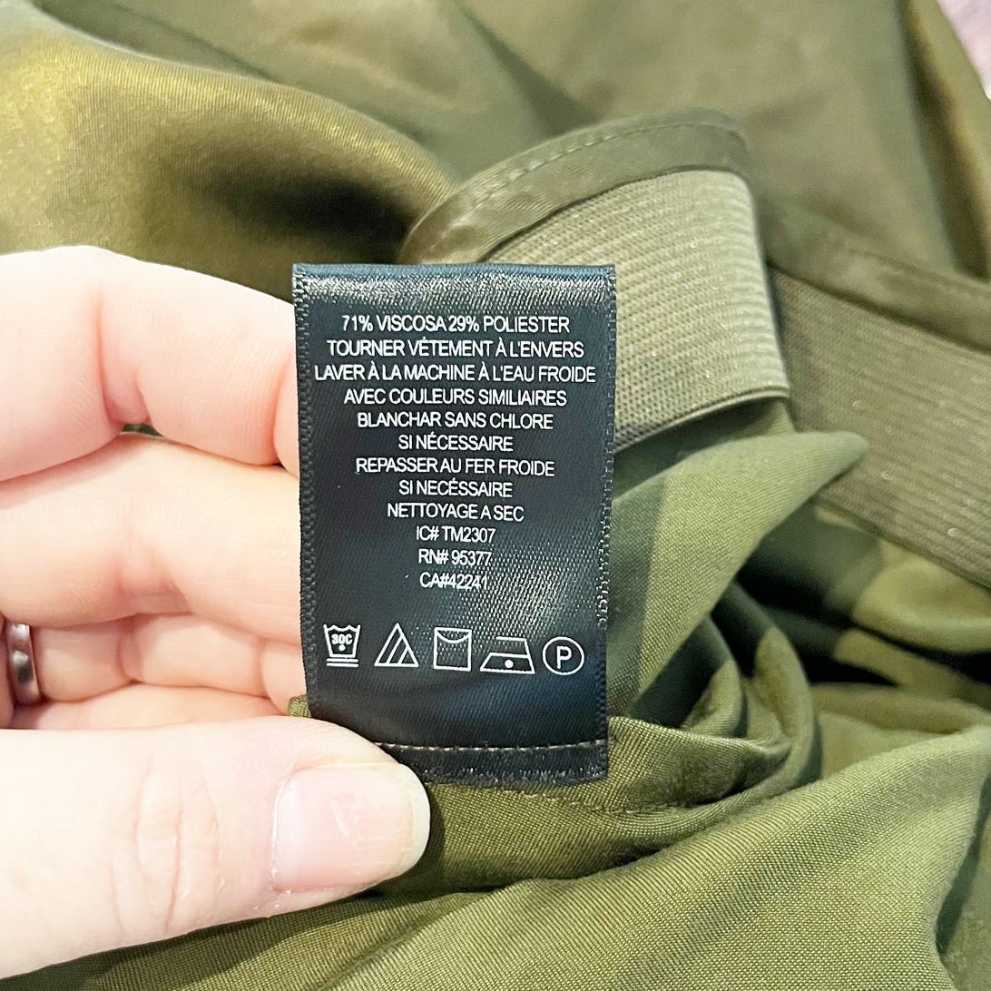 Sanctuary Olive Green Satin Midi Skirt XS