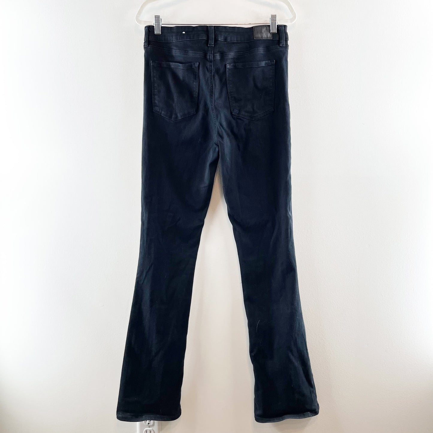 American Eagle High Rise Skinny Kick Split Hem Flare Jeans Dark Blue 12 X-Long