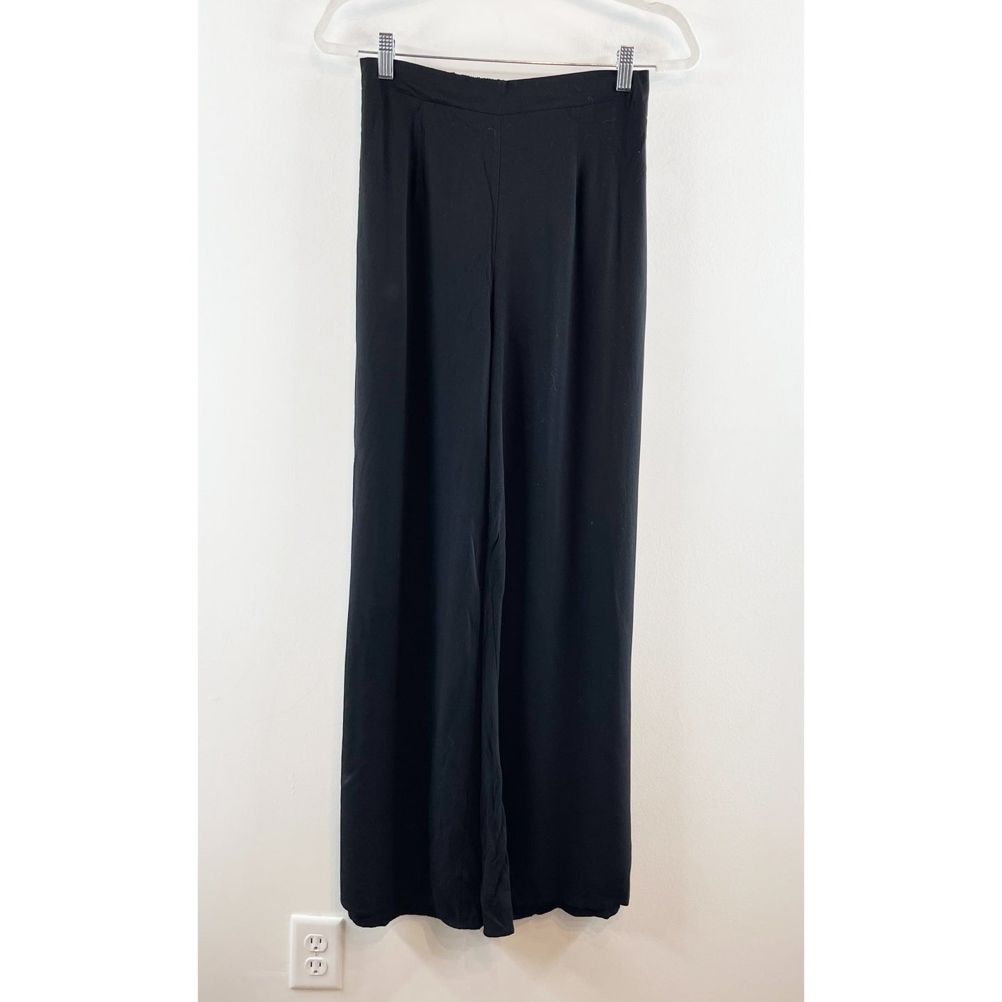 Molly Bracken Pull On High Waisted Wide Leg Trouser Pants Black XS