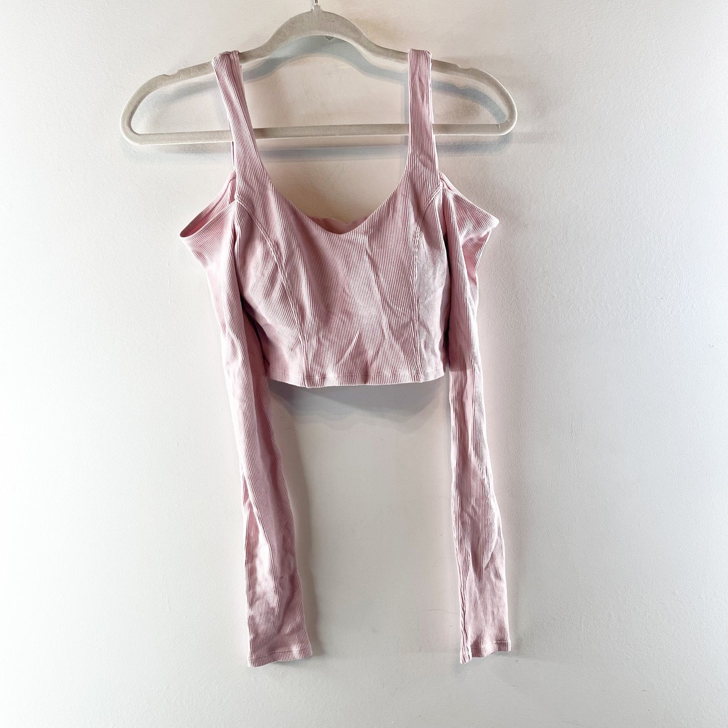 Alo Yoga Ribbed Cropped Butterfly Long Sleeve Tee Ballet Pink Small