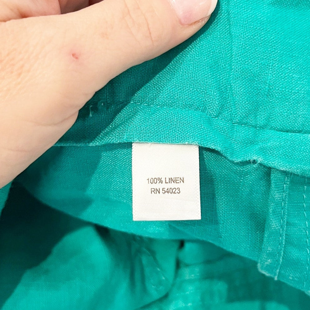 Banana Republic Low Rise Linen Beach Pants Palm Beach Turquoise Green