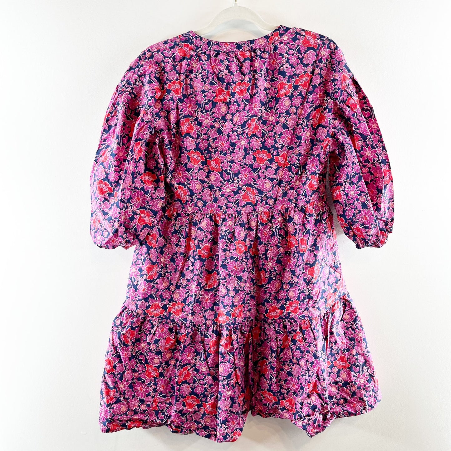 Sundry Evereve All Day Puff Sleeve Floral Mini Cotton Dress Purple XS