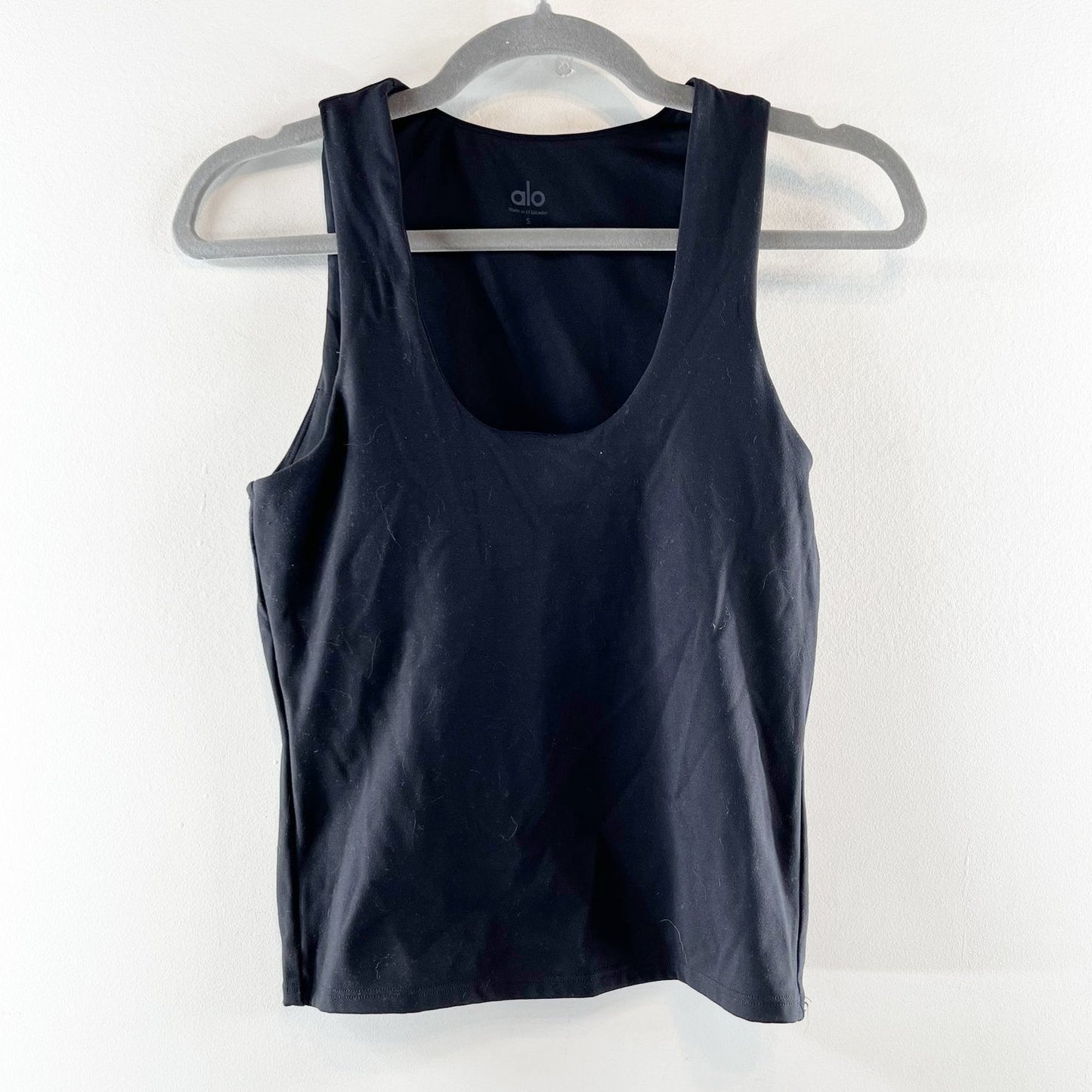 Alo Scoopneck Sleeveless Muscle Tank Top Black Small