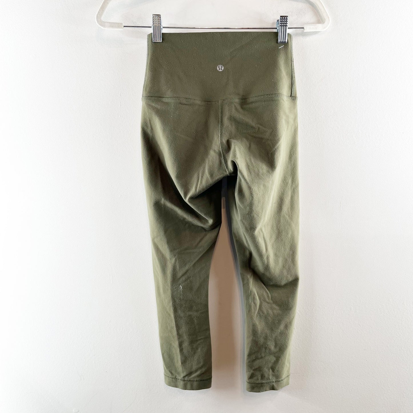 Lululemon Wunder Train Cropped Leggings Olive Green 6
