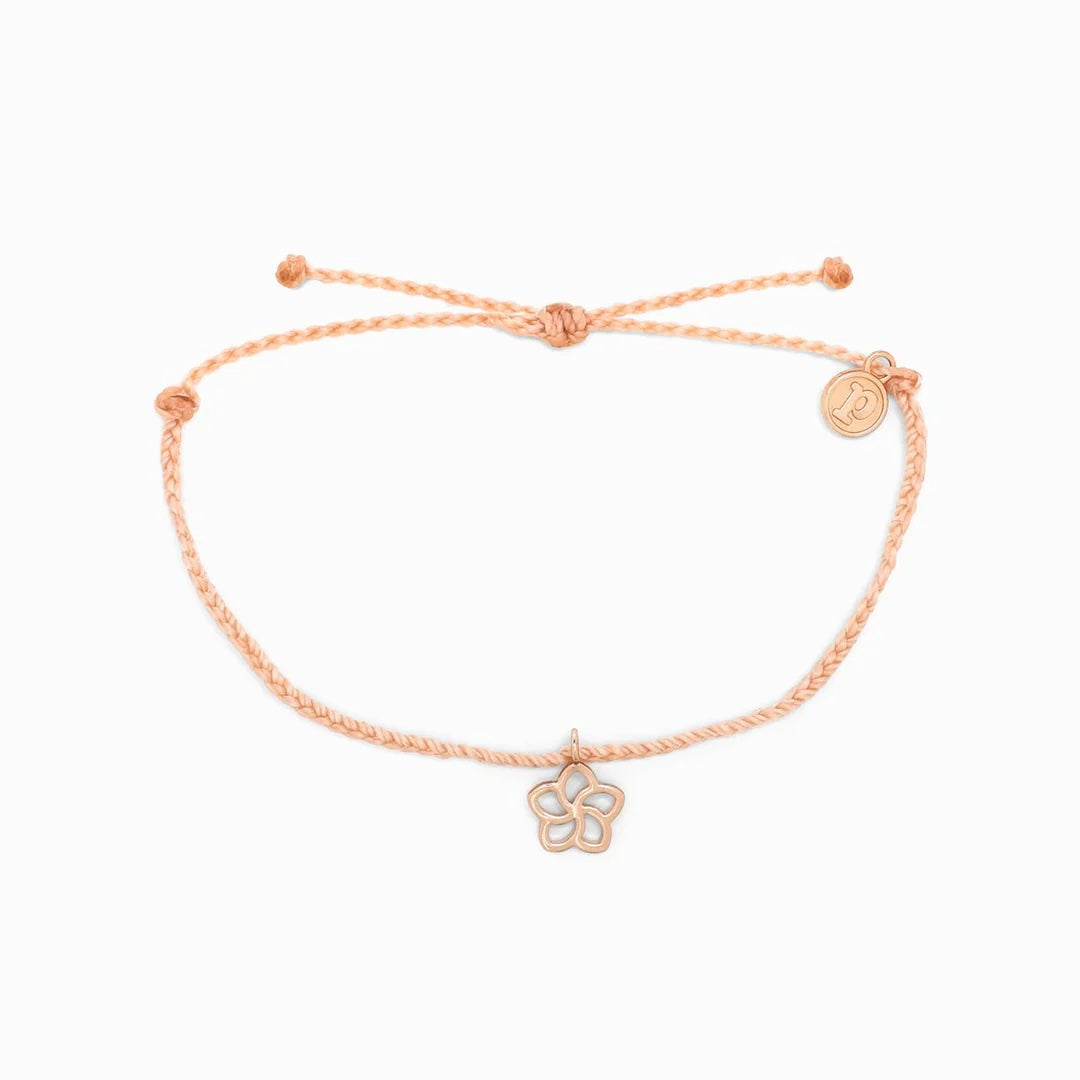 Pura Vida Rose Gold Plumeria Bitty Braid Bracelet
