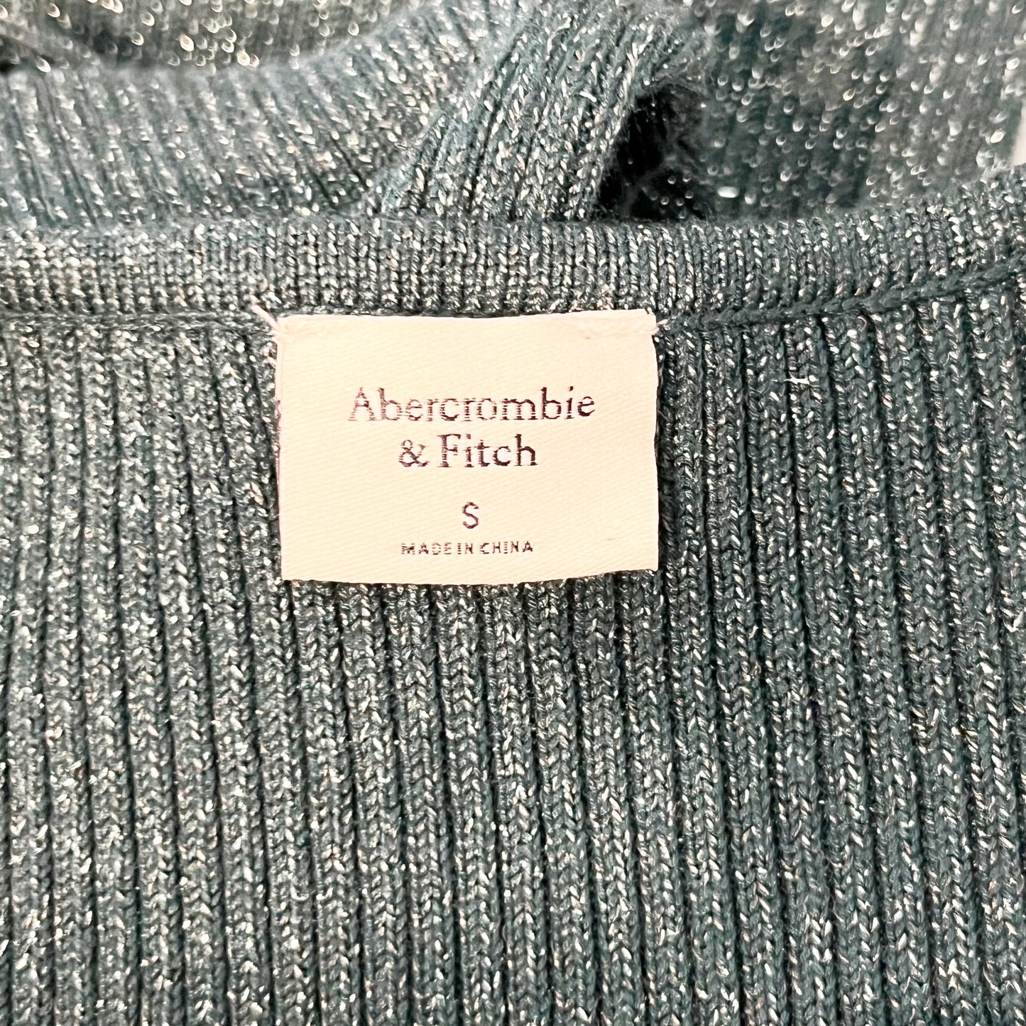 Abercrombie & Fitch Long Sleeve Cut-Out Knot Front Bodycon Mini Dress Teal Small