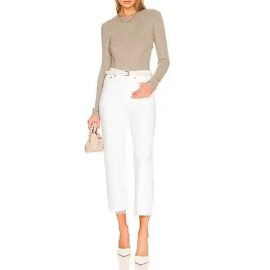 Agolde High Rise 90's Crop Straight Leg Button Fly Jeans White 26 / 2