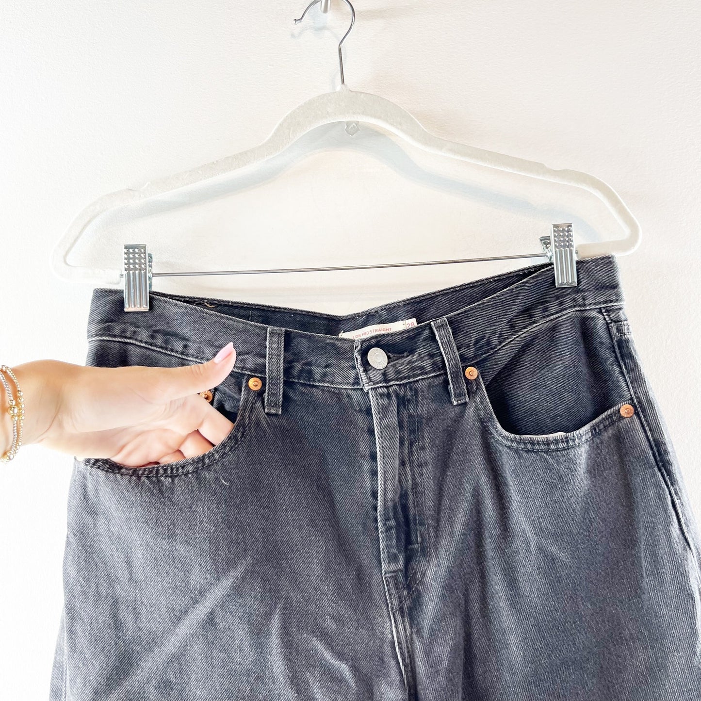 Levi's Low Pro Low Rise Straight Leg Jeans Black 28