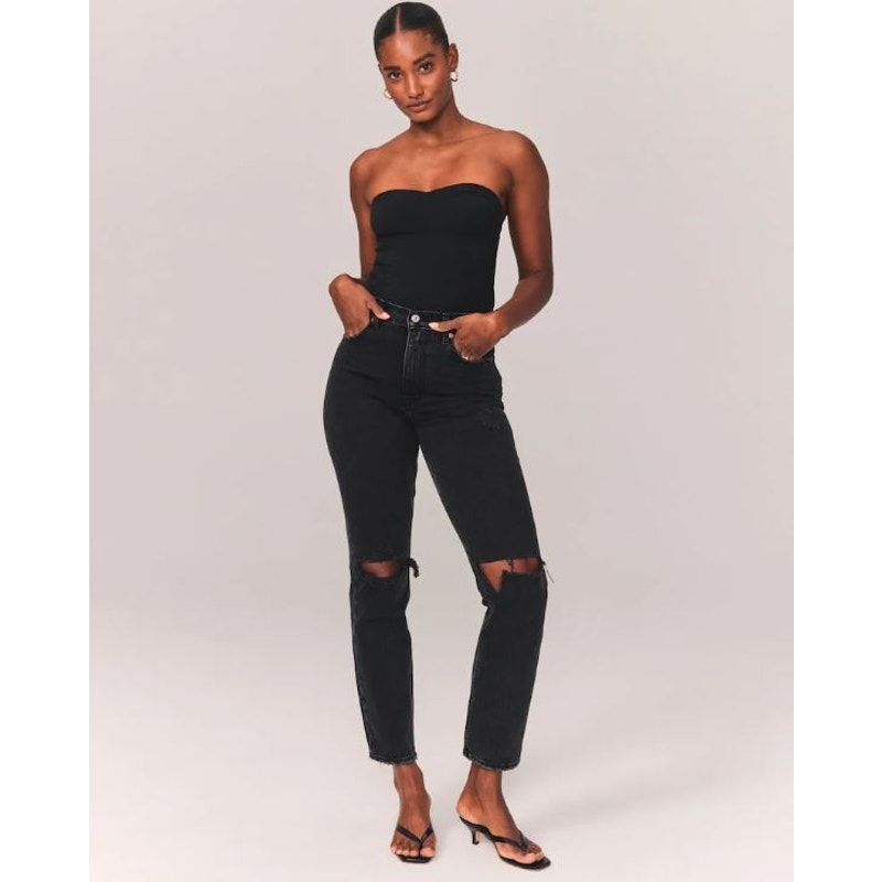 Abercrombie & Fitch The 90s Ultra High Rise Straight Jeans Black 26 / 2