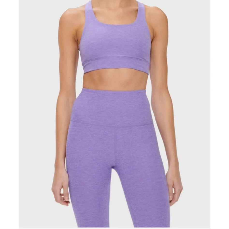 Beyond Yoga Spacedye In A Twist Sports Bra And Leggings Matching Set Purple S/M