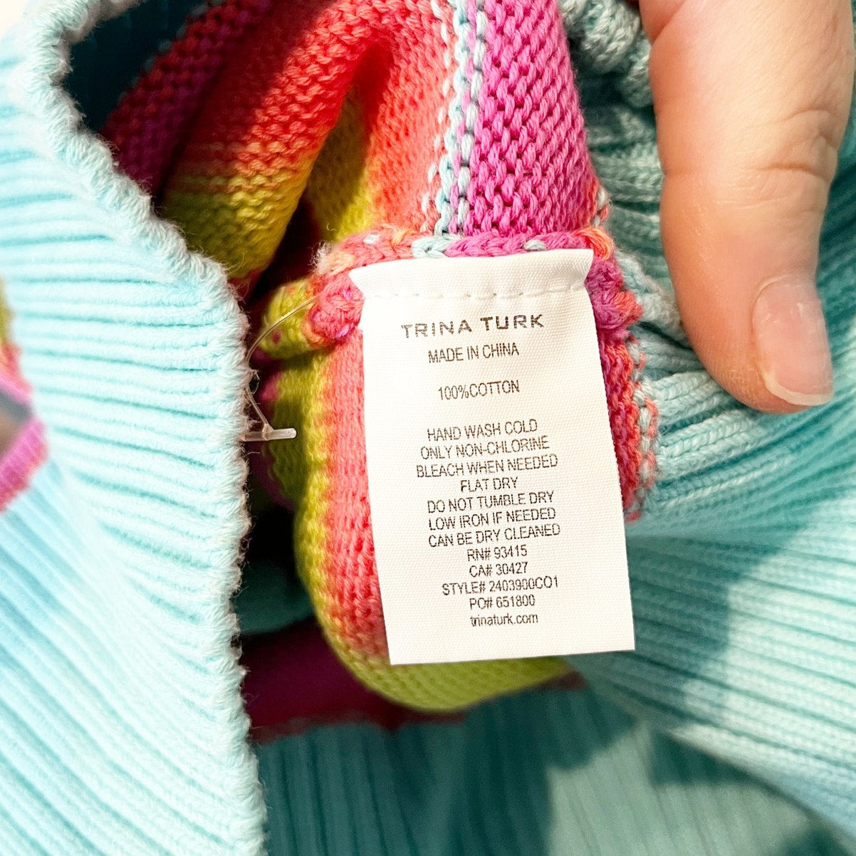 Trina Turk Marina Striped Sleeveess Cami Tank Top Blue Multi Medium