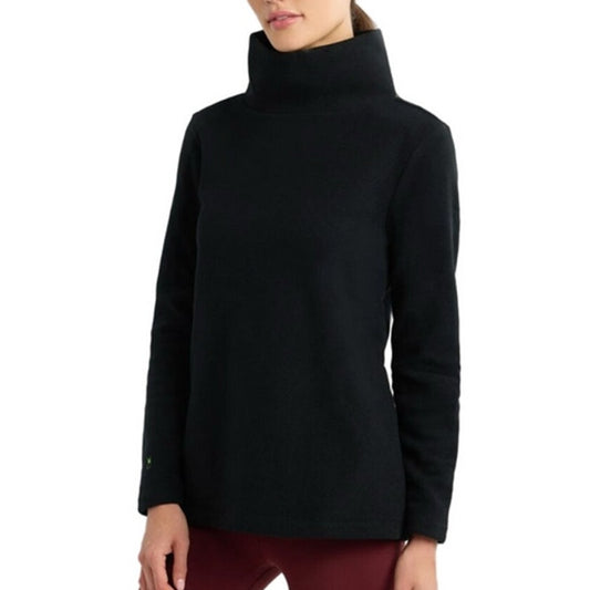 Dudley Stephens Fleece Cobble Hill Turtleneck Tunic Sweatshirt Black Medium