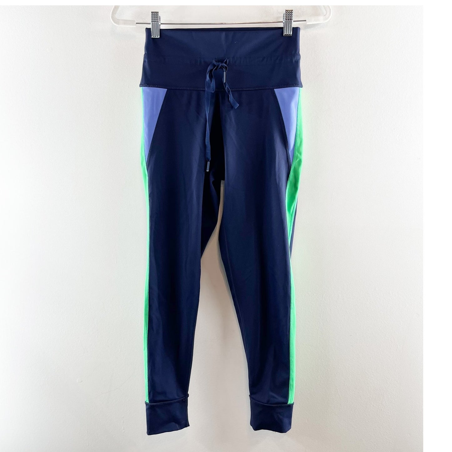 Aerie Offline Goals High Rise Jogger Colorblock Leggings Navy Blue Green Large