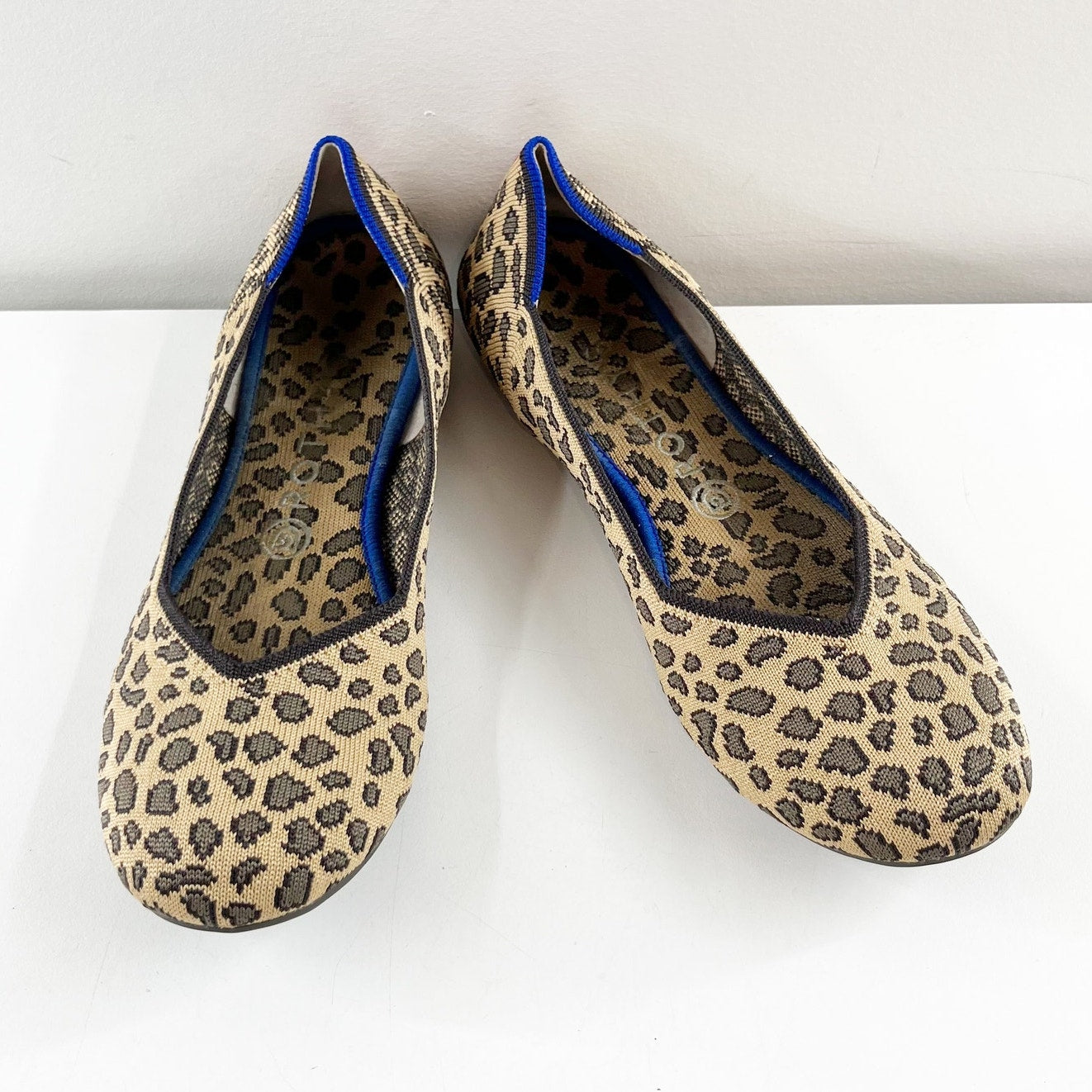 Rothy's Round Toe Slip On Leopard Ballet Flats Tan Black 9