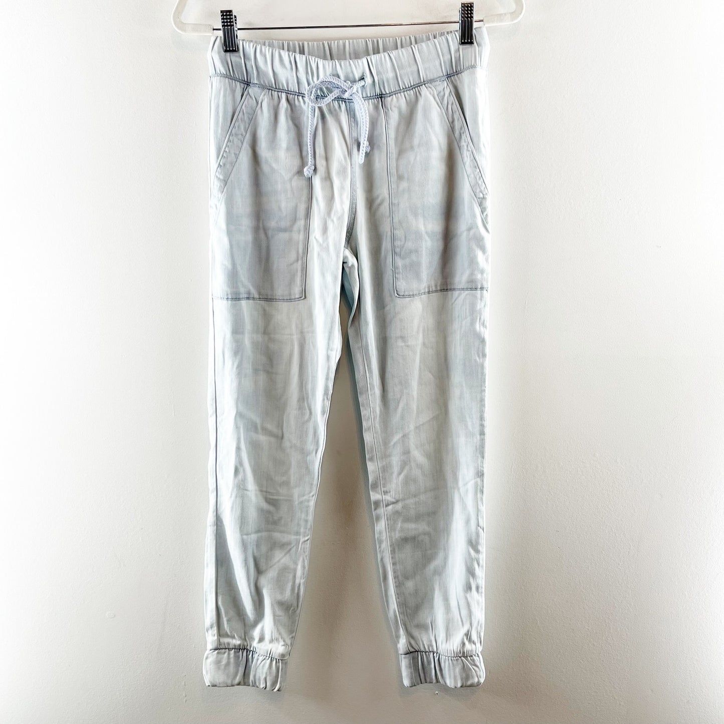 Cloth & Stone High Rise Lightweight Chambray Jogger Pants Blue XS