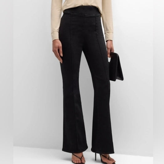FRAME The Jet Set High Rise Flare Leg Pull On Jeans Black 0