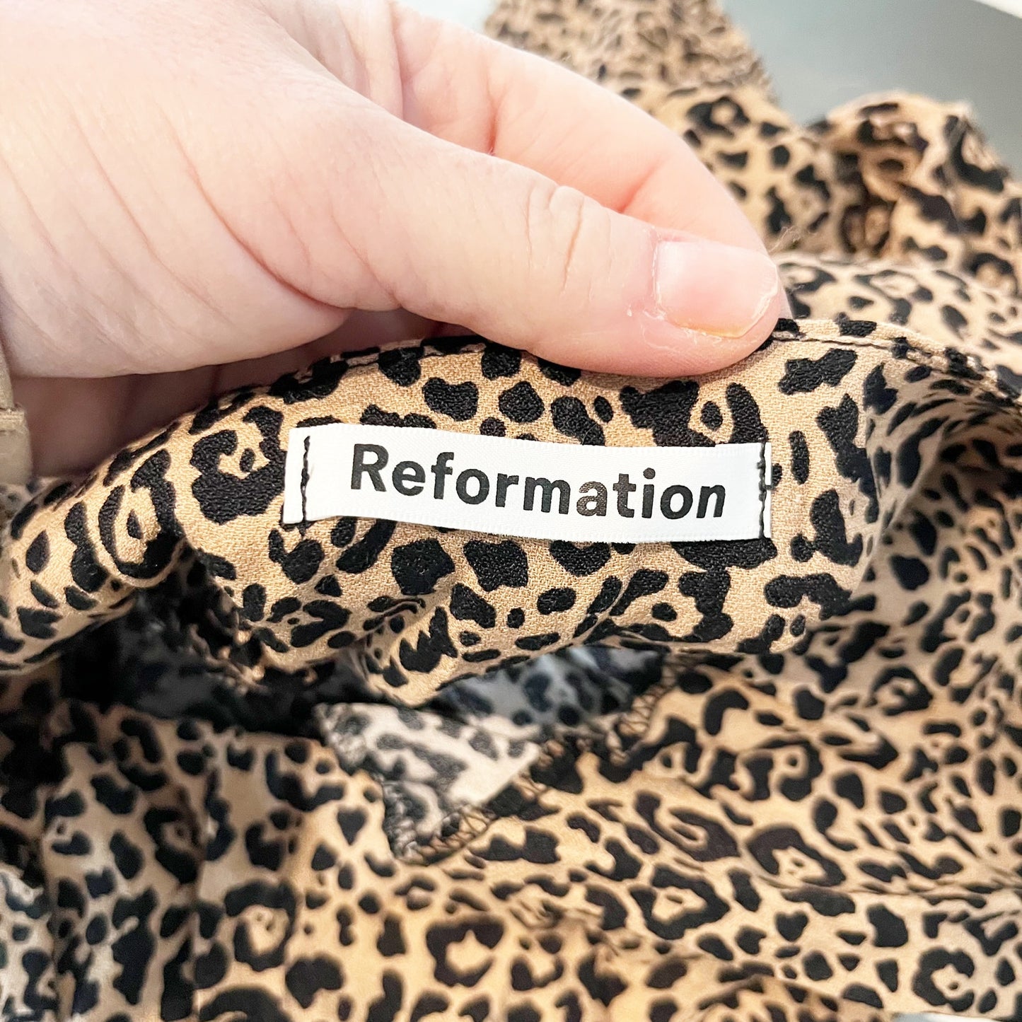 Reformation Marlowe Leopard Print Mini Slip Dress Brown Black XS