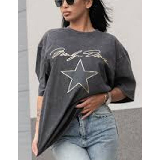 Zara Marilyn Monroe Short Sleeve Crew Neck Oversized Graphic T-Shirt Gray M