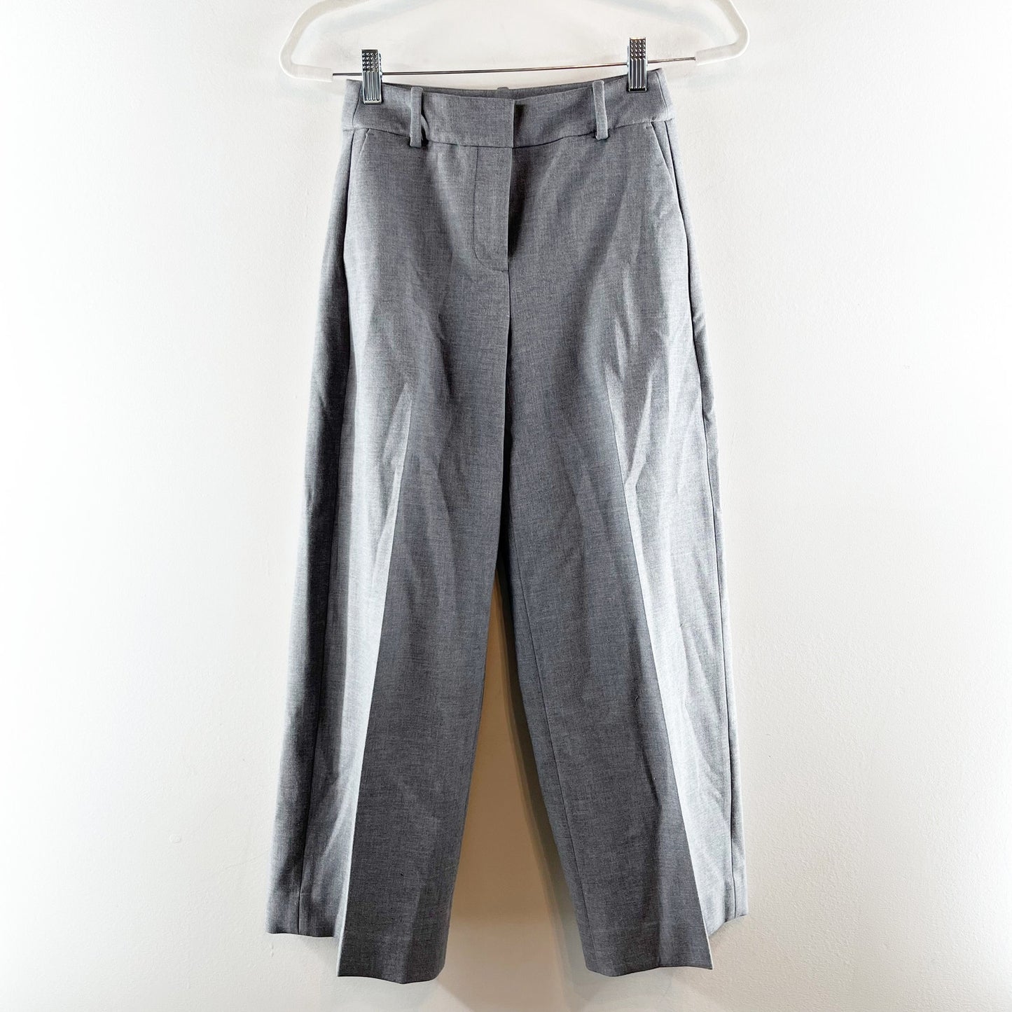 J. Crew Sydney High Rise Wide Leg Cropped Dress Trouser Pants Gray 2