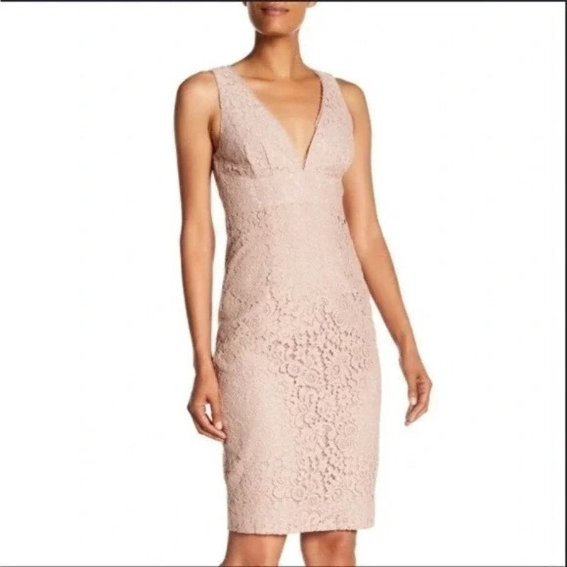 Trina Turk Lace Sleeveless Knee Length Sheath Dress Blush Pink 10